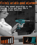 Total Ripper Cordless Drill 168 Volt Rechargeable Power Tool with ergonomic grip for variable speed adjustment in use.