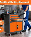 Rolling Tool Box Organizer With Wheels For Auto Repair Cart Featuring Drawers, Soft Liners, Locking System in workshop
