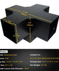5 Way Right Corner Pegola Bracket Kit For 4x4 Lumber Diy Gazebo Pergola Construction With Hardware Heavy Duty 14 Gauge Steel Corner Brackets For Patio Outdoor Projects Log Cabin 1 Pack showing dimensions and specifications