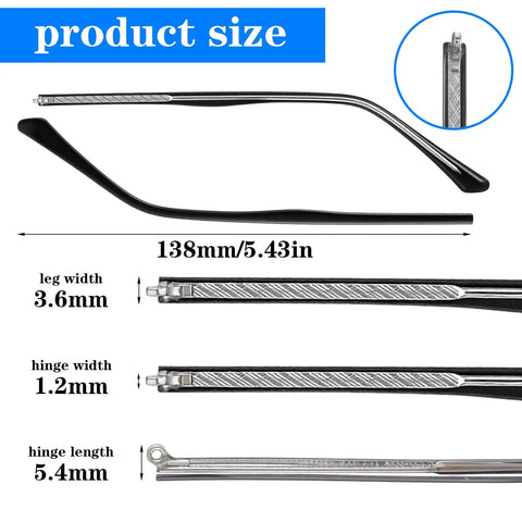 All In One Eyeglass Repair Kit With Screws And Screwdrivers For Frames And Arms Universal Replacement Temples size details
