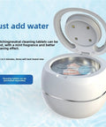 Sleek Ultrasonic Cleaner Kicks Deep Grime From Retainers Mouth Guards And Braces With Dual Modes for jewelry, watches, and toys.