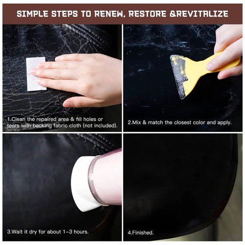 Steps for using Vinyl And Leather Repair Kit For Furniture Sofa Jacket Couches Car Seats And Purses With Easy Step By Step Instructions