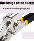 Close-up of Heavy-Duty Metal Sheet Pliers Bending Tool with double-layer cushioned handles and buckle design