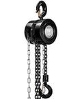 Hand Chain Hoist 1 Ton Capacity With 10 Ft Chain 2 Beefy Heavy Duty Hooks Manual Chain Fall For Warehouse Overhead Lifting Industrial Grade Gears Safety Certified Black