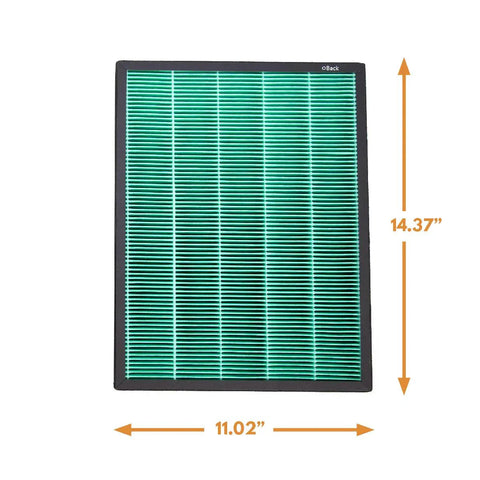 Replacement Carbon Filter Set for Coway Airmega 400 and 400S Air Purifiers Activated Carbon Filtration shown with dimensions.