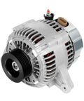 Front view of Beefed Up 100 Amp Alternator for Toyota Avalon and Sienna 1998 to 2004 Replacement with S6 Pulley, IR Regulator, Copper Wound.