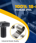 Sturdy Black Oxide License Plate Screws For BMW And Tesla, M5 0.8 X 8mm, 18-8 Stainless Steel Rustproof Bolts, Saltwater Ready, Pack Of 4