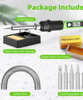 80W High Power Soldering Iron Kit With Digital LCD Temperature Display Ceramic Heater Quick Heat In 20 Seconds Pro Grade Adjustable 180-480 C Portable Welding Tool With 5 Tips Stand Solder Wire Sponge Paste For Metal Repairs DIY Projects package contents