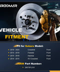 2 Pack Front Wheel Hub And Bearing Assembly For Subaru Forester 2014-2018, Crosstrek 2016-2021, Impreza 2014-2019, And XV Crosstrek 2014-2015 With 5 Lug And ABS, Model 513413 shown with vehicle fitment details and OEM Part Number 28373FL010