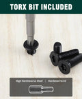 Tough As Nails M6 X 35Mm Flat Torx Security Screws, Solid 304 Stainless Steel Tamper Proof Fasteners with TT30 Bit.