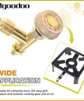 Three Eighths Inch Male Flare Propane Gas Inlet Valve Kit for Range Stoves with Needle Control and Beefy Brass Casting