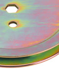 Top Quality Spindle Pulley For GX20367 Fits D105 And D110 Lawn Mowers Rock Solid Steel Durability Upgrade Your Deck Right Now close-up of steel pulley with hex hole.
