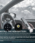 Waterproof Bluetooth Media Button Remote For Car, showing installation instructions on steering wheel with phone