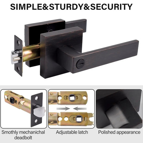 Beefy Bedroom Door Lock With Heavy Duty Lever Made From Zinc Alloy And Brushed Bronze Finish Privacy Lock Reversible