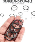 Heavy Duty Multiple Size Clip Set Ranging From 4mm To 28mm For Heavy Machinery And Car Repair Jobs That Won`t Rust Steel Rings held in hand.