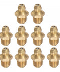 Brass Straight Grease Fittings Kit 5/16-32 Thread 10mm Width Hydraulic Lubrication Fittings Assortment Pack 10 Pieces