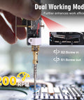 Handheld Soldering Practice Kit With Rechargeable Electric Screwdriver, close-up showing dual modes for electronics repair.