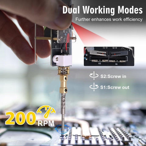 Handheld Soldering Practice Kit With Rechargeable Electric Screwdriver, close-up showing dual modes for electronics repair.