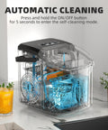 Countertop Ice Maker Machine With Quick Ice 8 Cubes In 6 Minutes 26.5 Lbs Per Day Self Cleaning Two Ice Sizes Ultra Quiet Black