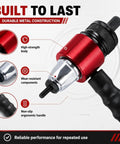 Electric Rivet Gun Adapter Kit M3 To M8 with durable metal construction and ergonomic grip