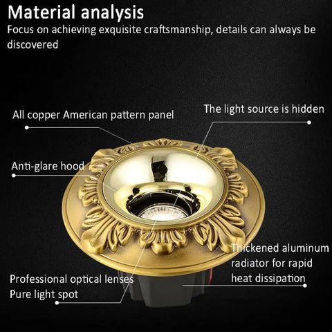 Five Inch Led Recessed Downlight With Tunable Warm Cool White Levels High Cri90 Clarity showing brass finish and detailed design.