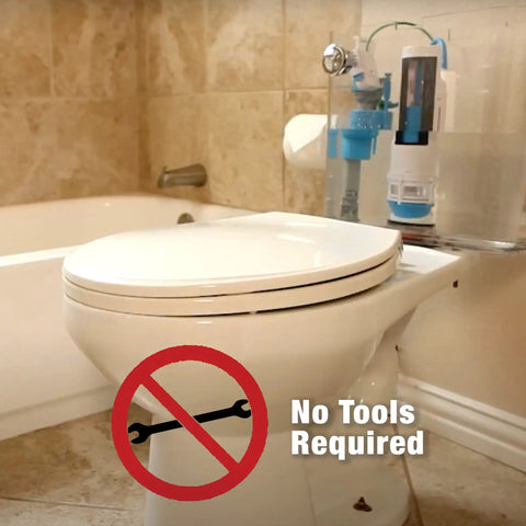 HydroRight Dual Flush Valve And Lever Handle Replacement For Standard Toilets White Finish No Tools Required Installation