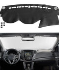 Leather Dashboard Cover Mat Black Line For Hyundai Sonata 2011 2014 Dope Dash Shield That Blocks Sun Glare And UV Rays Interior View