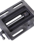 4 Inch Drill Press Vise Beefy Heavy Duty Solid Cast Iron Bench Vise With V Groove Jaws For Precision Drilling In Metalworking And Woodworking Rock Solid Stability Smooth Guide Rails And Easy One Hand Clamp, top view