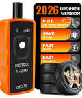 Solid El50448 TPMS Relearn Tool For GM Trucks And Cars, compact design, showcases buttons, tire icons, and clear indicator lights.