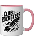High Power Rocketeer Hobbyist Mug For Amateurs And Gearheads Who Live For Motors And Launches Pink And White Ceramic 11 Oz Cup