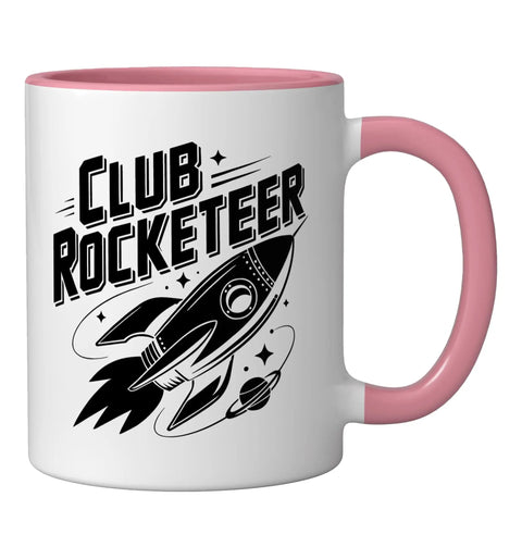 High Power Rocketeer Hobbyist Mug For Amateurs And Gearheads Who Live For Motors And Launches Pink And White Ceramic 11 Oz Cup