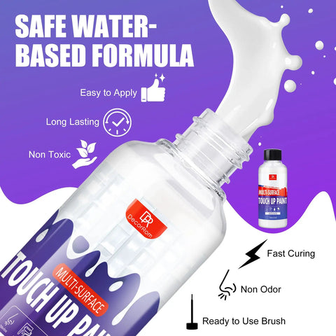 White Touch Up Paint Pen 7oz Multi Surface Quick Dry Repair for Walls Doors Cabinets Wood Furniture Bathtubs Tiles and Radiators Easy DIY Fix Dries Fast in Two Hours Per Layer Fully Cures in 24 Hours Glossy or Matte Finish