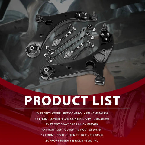 Level Up Your Daily Ride With Front Lower Control Arm Kit Includes Ball Joints Sway Bar Links And Tie Rods For 2015 2021 Kia Sedona Guarantee Perfect Fit Pro Handling Stops Wobble On Bad Roads Prevents Shakes For Smooth Ride Good As New Warranty.
