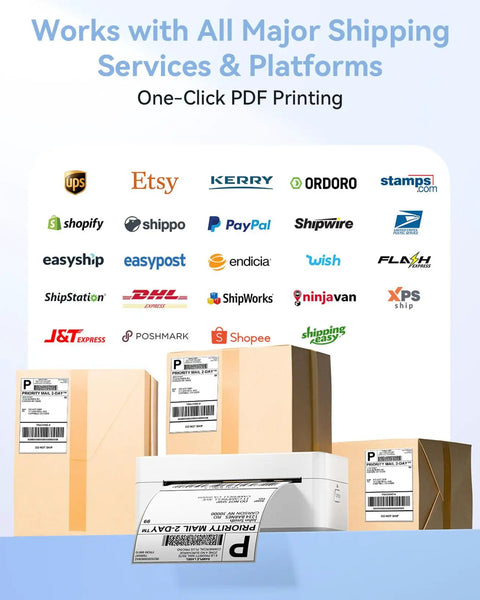 Bluetooth Thermal Label Printer For Small Biz 4x6 Wireless Label Printer With 72 Labels Per Minute Compatible logos and packages