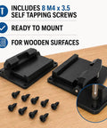 2 Pack Bottom Latch Mounts For Flex Stack Pack Toolbox Bracket Fits Wooden Work Surfaces with screws