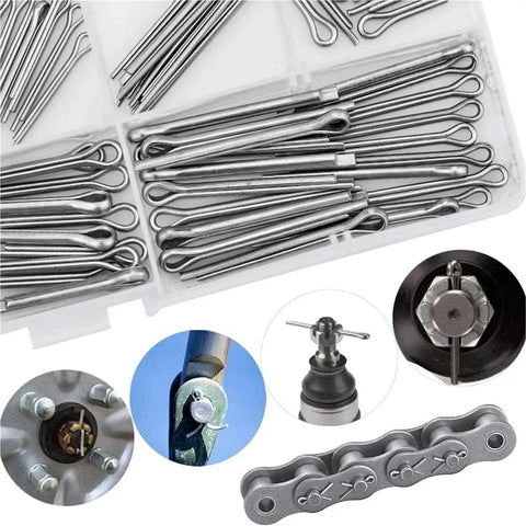 Stainless Steel Cotter Pin Kit 3 Set Split Pins U Fixings Assorted Sizes M1.5 M2 M3 M4 M5 and usage examples