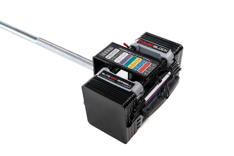 Straight Bar For Adjustable Dumbbells Converts Your Elite EXP Sets Into A Legit Barbell For Home Gym Workouts, Easy Clamp On Ends
