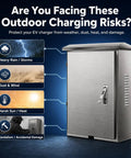 Lockable EV Charger Box Featuring 304 Stainless Steel for protection against weather and vandalism, shown in a sleek design.