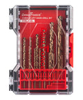 Left Hand Drill Bit Set 15 Pcs M35 Cobalt For Removing Broken Stubs Bolts And Screws Reverse Twist Bits in a red case