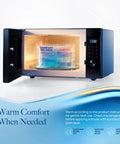 Cozy Gel Ice Pack 10x15 Inches for Targeted Pain Relief shown inside microwave for flexible use