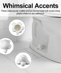 Top Shelf White Ceramic Sea Turtle Toilet Bolt Covers 2 Piece Set Fresh Coastal Bathroom Decor Screw Caps in bathroom setting.