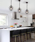 Modern Mini Crystal Chandelier With Iron Bronze Finish Ceiling Mount 1 Light Lighting Fixture in kitchen