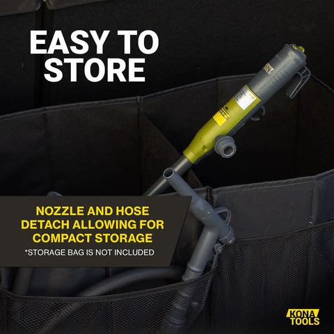 Portable Fuel Transfer Pump With Rubber Hose Battery Or USB C Powered Heavy Duty 4.3 Foot Hose in storage bag.