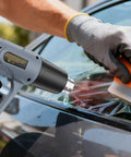 Dual Temp Heat Gun With 4 Nozzles Kit, Heats Up To 1202F, used for vinyl wrapping on car window, gray, DIY tool
