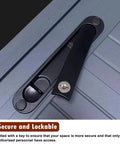 Built To Last Lockable Access Door For Crawl Spaces And Attic Walls With Smooth Heavy Duty Hinges Thick Aluminum Frame Hassle Free Inspection Panel 34 By 40 Inches Gray key lock mechanism close-up