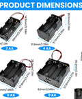 Kickstart Your Diy Electronics Projects With This Solid Gear Four Pack Aa Battery Holder Case Kit featuring product dimensions and sizes.