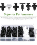 100 Pcs Car Rivets Fasteners Kit with Multi Size Bumper Retainer Clips in box, Durable Nylon for Cars Trucks SUVs