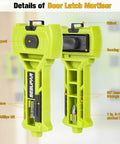Details of All-in-One Door Latch Kit with built-in scoring and chisel, focus on guide post and scoring blades.