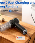 Powerful 25000Pa Cordless Handheld Car Vacuum With Cyclonic Suction And Digital Display for quick cleanups, charging on table