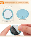 Top Shelf 19 Mm Blue Furniture Sliders Pack Of Eight Self Adhesive Round Floor Savers for furniture leg diameter 19-24mm.